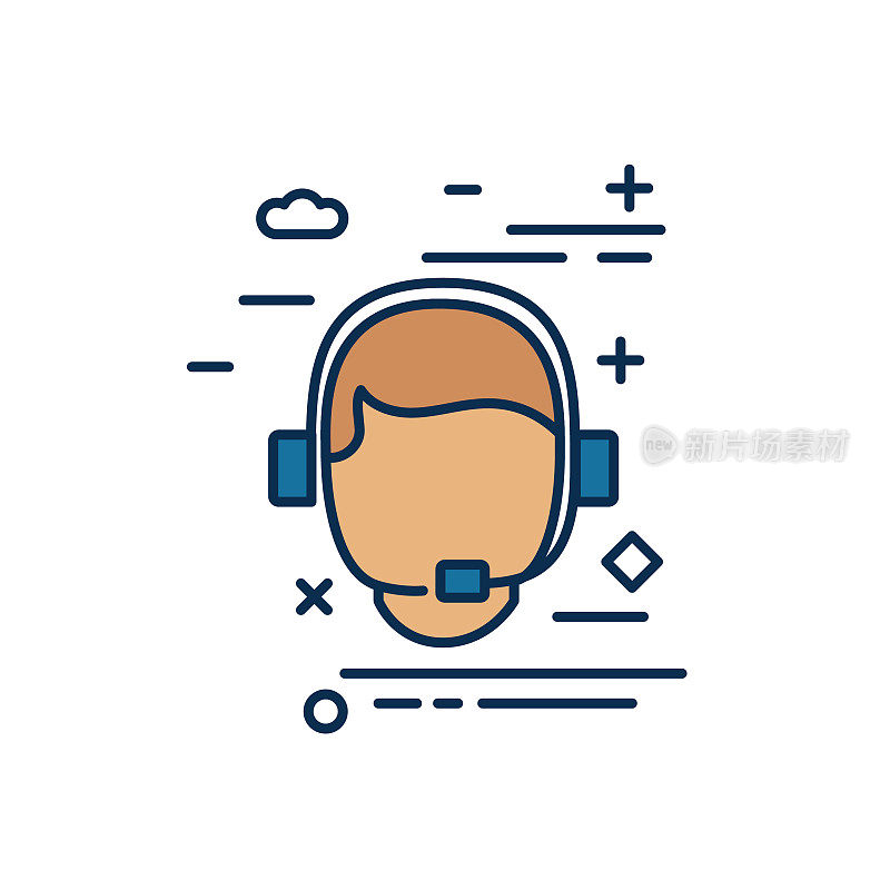 Webpage User Interface Icon In Thin Line Style - Customer Service